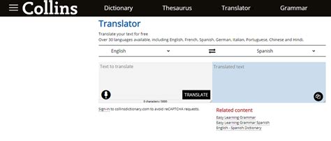 collins dictionary translator